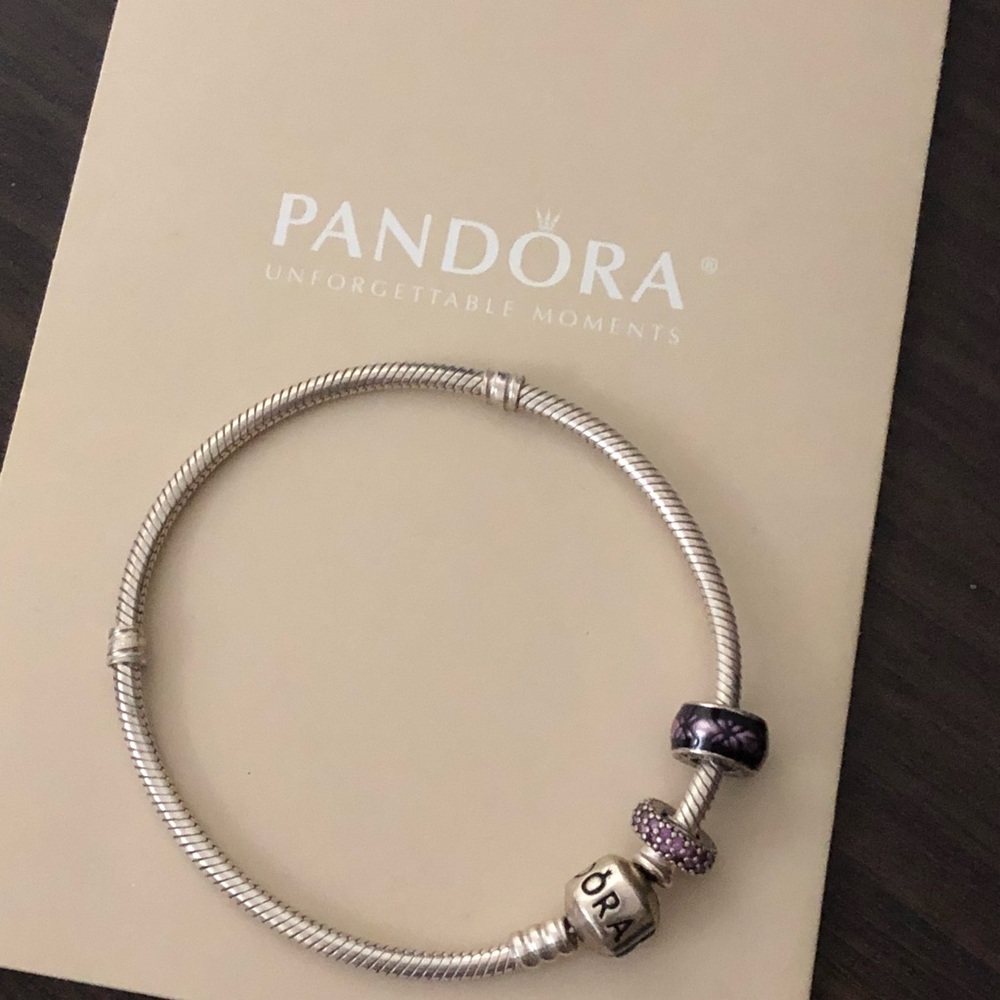 Pandora bracelet with 2 charms